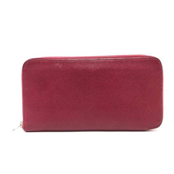 HERMES Azap Long Silk-In Long Wallet Wallet Long Wallet Epsom wine-red - Picture 1 of 14